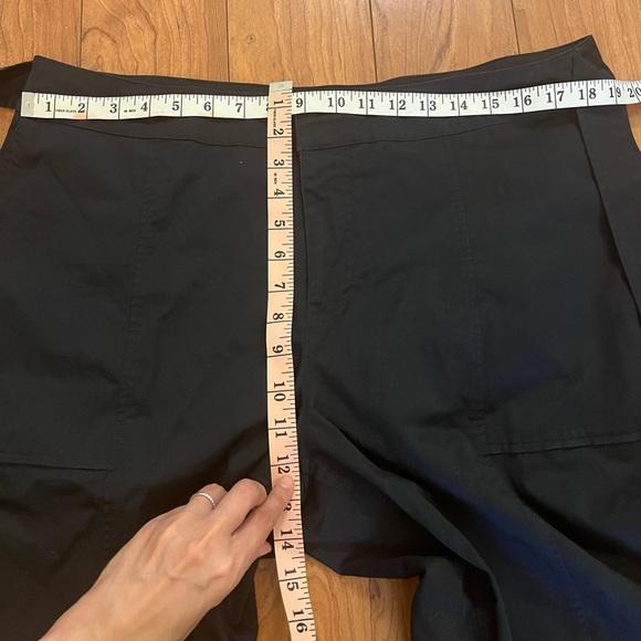 Eloquii 14 Navy Blue Business Casual Pants Belt Pockets Tapered Pockets Zip - Picture 4 of 10